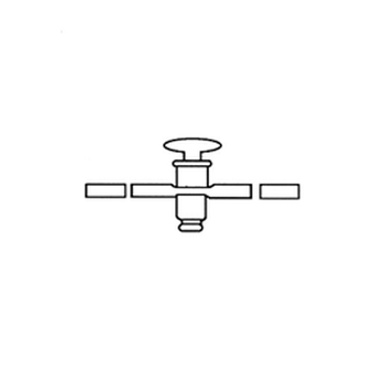 Кран скляний прямий гольчатий з тефлоновою серцевиною, 8 мм